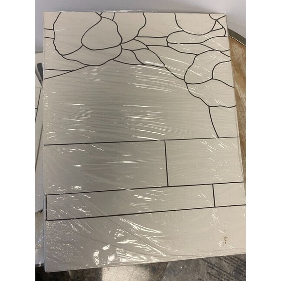 Vintage Judy Miller Publication Iris Floral Stained Glass Pattern 18"x32" HT-22 - Picture 6 of 6